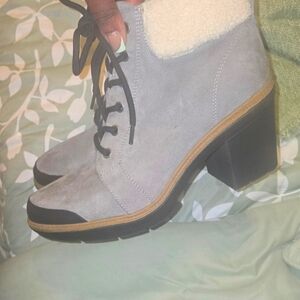 Women's Gray Lace-Up Ankle Boots Dr. Scholl's
